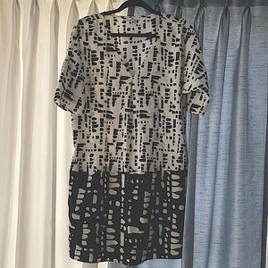 Halogen Sz Lg Black & White dress